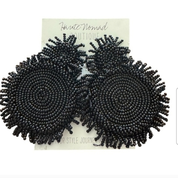 haute nomad Jewelry - Haute Nomad Black Beaded Bohemian Earrings